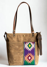 Waxed Canvas Crossbody Tote Bag