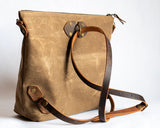 Waxed Canvas Convertible Crossbody Tote Backpack