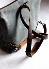 Waxed Canvas Convertible Crossbody Tote Backpack