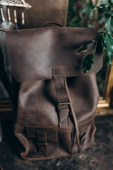 Mens Leather Rucksack Hipster Backpack Daypack