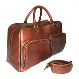 Leather Travel Bag With Pockets Duffel