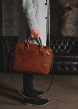 Leather Brown Laptop Briefcase | Leather Messenger Bag