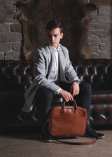 Leather Brown Laptop Briefcase | Leather Messenger Bag