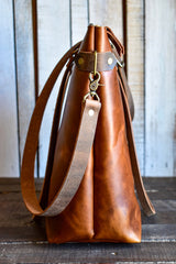 Leather Tote Bag with Zipper | Leather Crossbody Bag