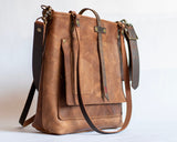 Leather Crossbody Tote Bag