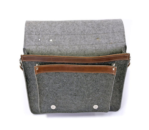 Felt Leather Messenger Bag