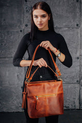 Genuine Leather Tote Bag Casual | Leather Messenger Bag